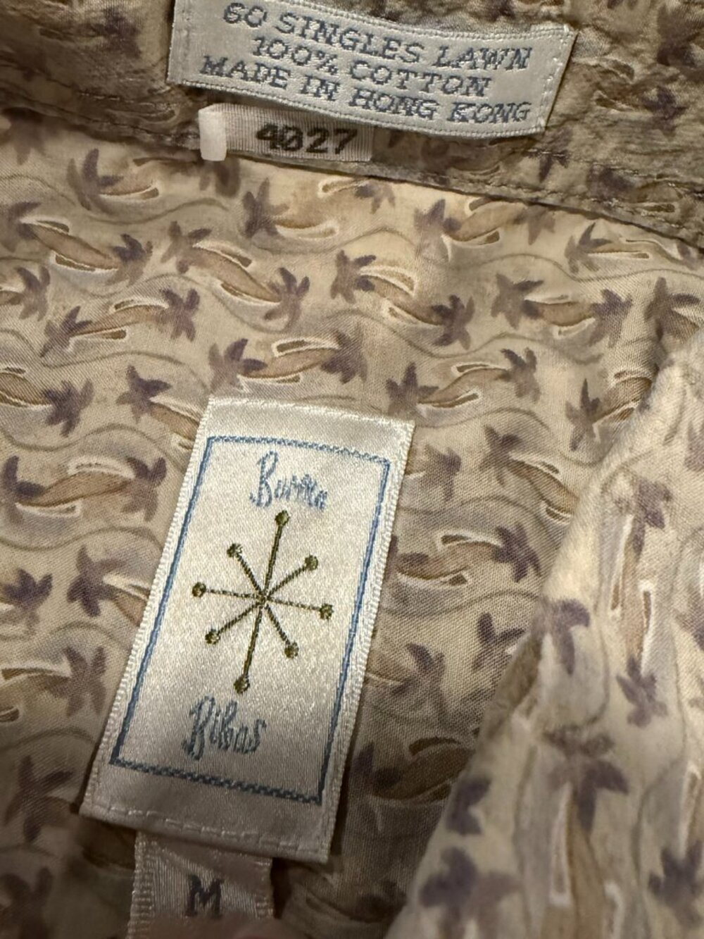 Vintage Burma Bibas 60 singles lawn 100% cotton button-down shirt size M